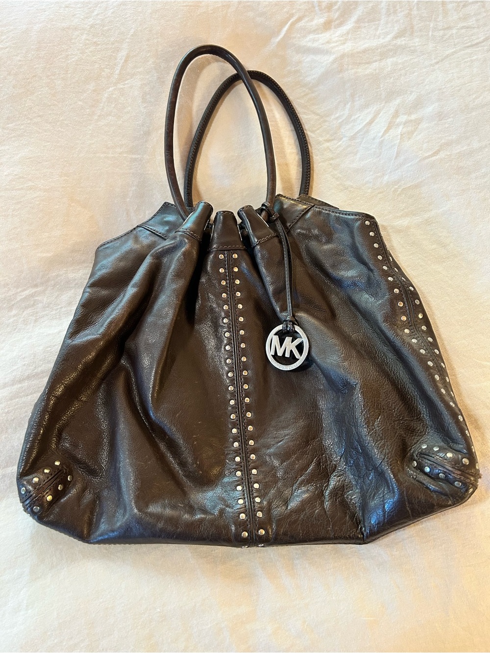 Michael Kors Astor Brown Studded Bag